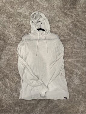 White Men's Hooded Long-Sleeve Shirt
